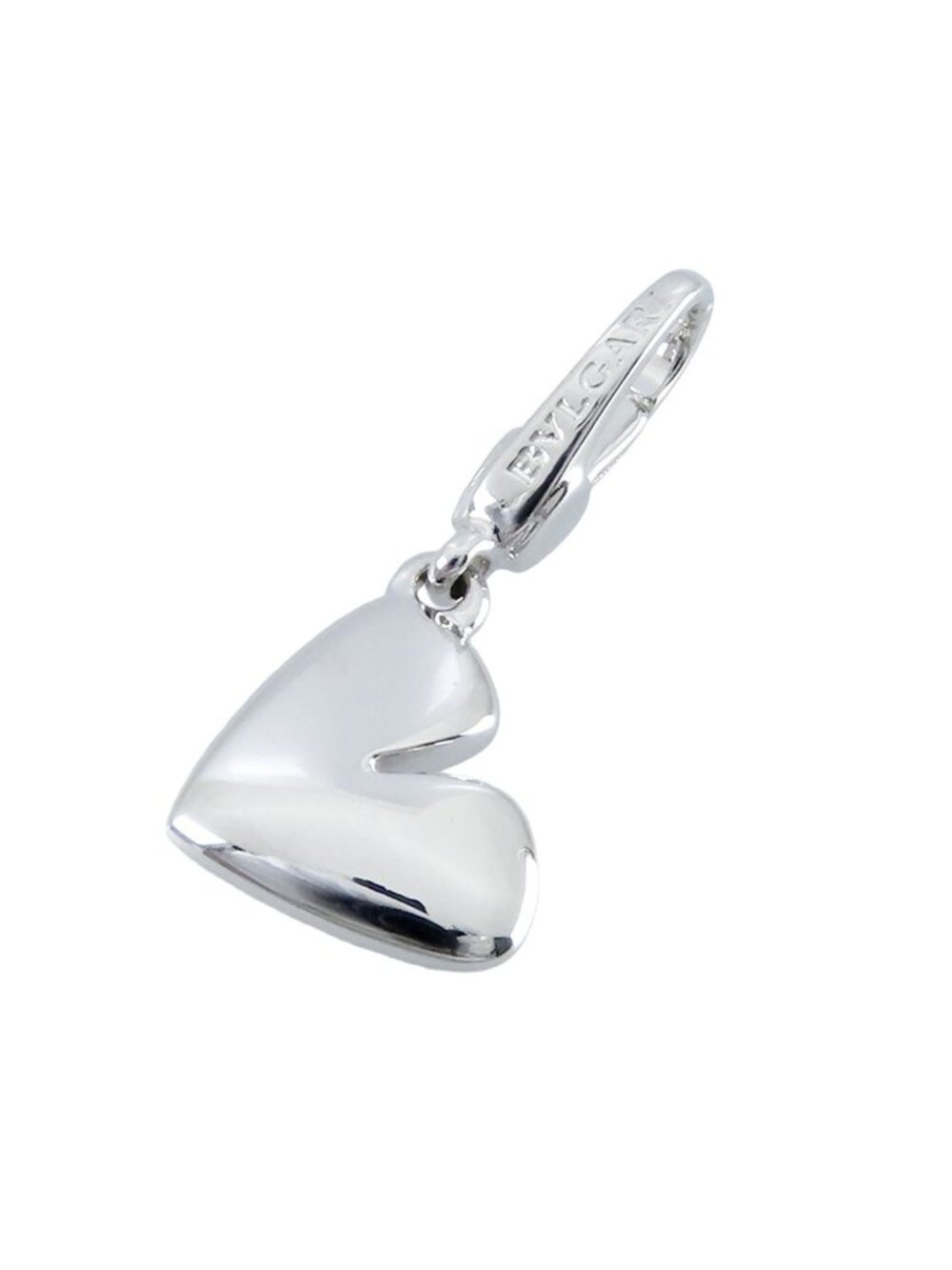 Bvlgari Quare Heart Charm White Gold 18k Cuore Top Pendant Head